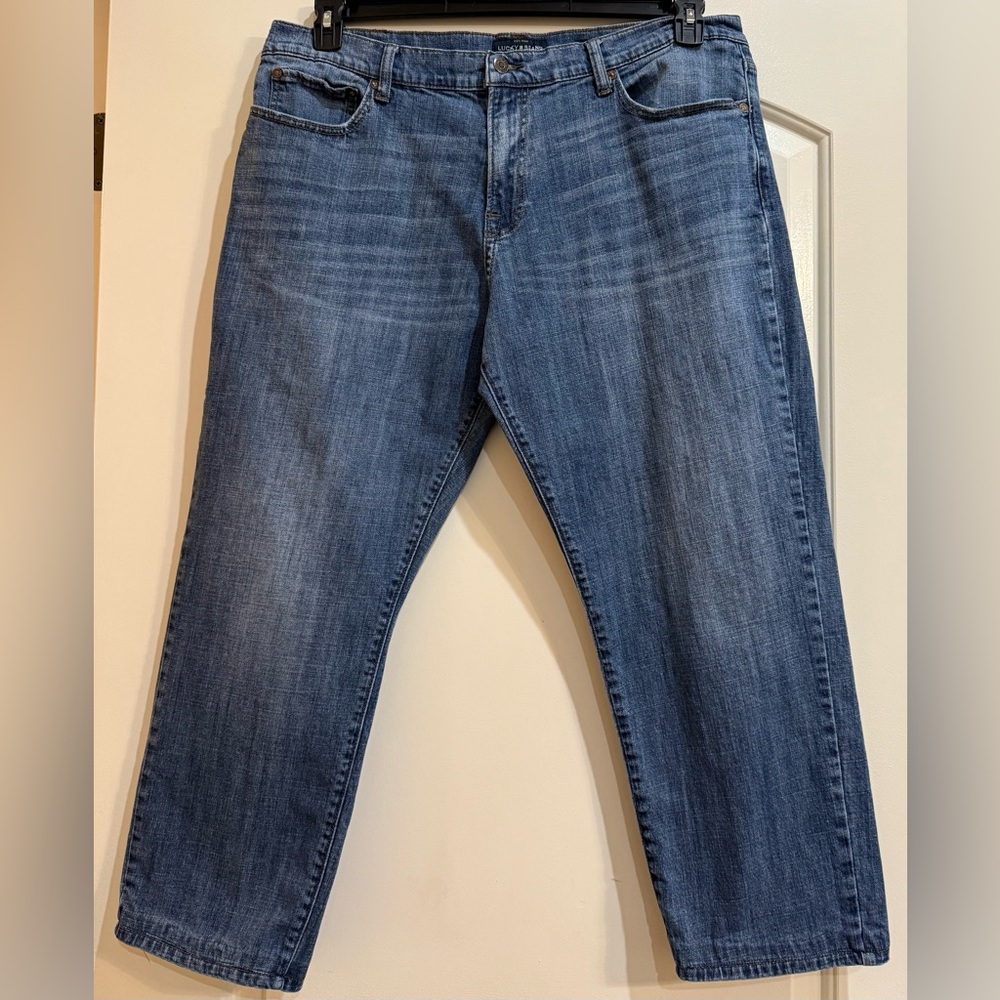 Lucky Brand Blue 221 Straight Jeans with Lived-In Look